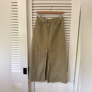 J.Crew Tan Denim Midi Skirt